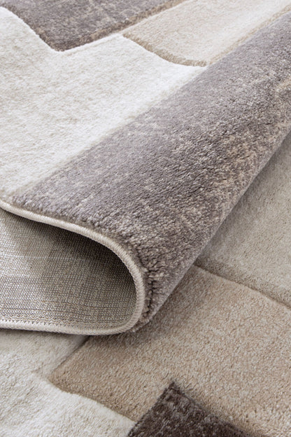 Denver Ivory Brown Kids Rug featuring hand-carved polypropylene, size 160x230, ideal for childs room.