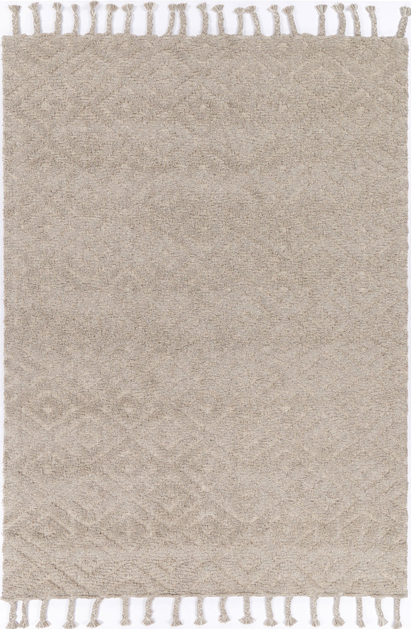 Colorful hand-tufted geometric wool blend rug for kids rooms, size 200x290cm, tribal-inspired design.