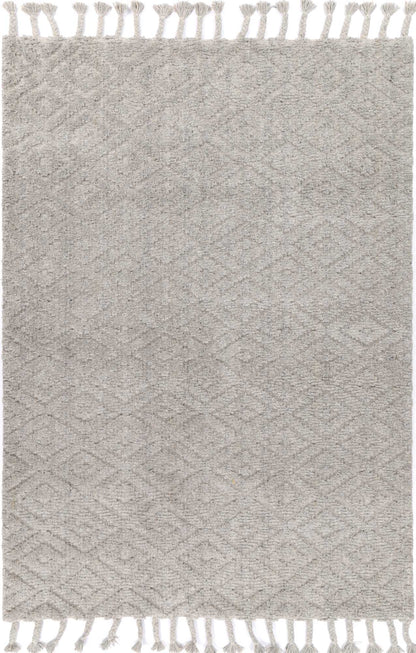 200x290 cm Grey Tribal Wool Blend Rug, perfect for kids rooms, adding playful charm.