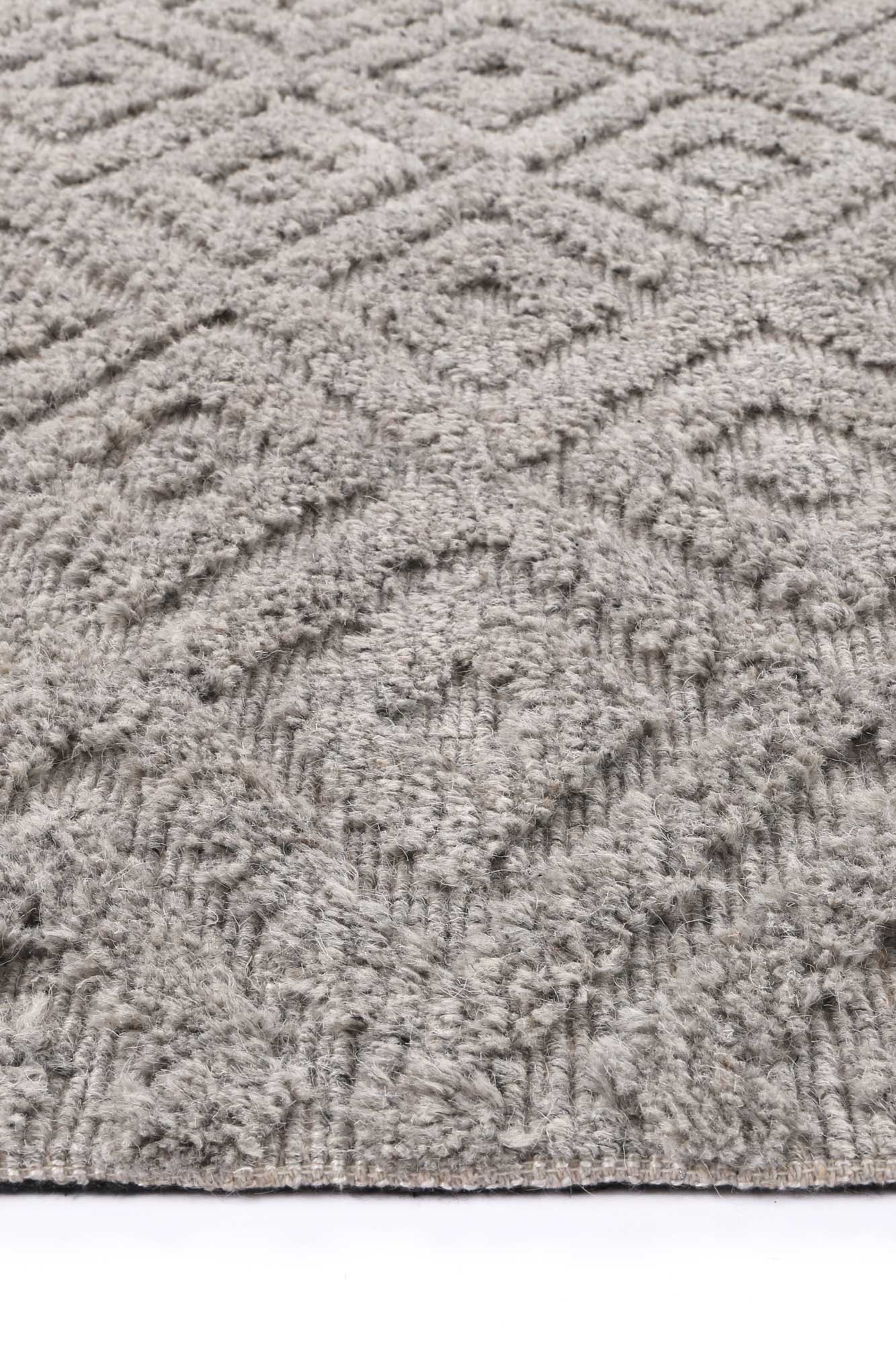 200x290 cm gray tribal wool blend rug for kids room decor.