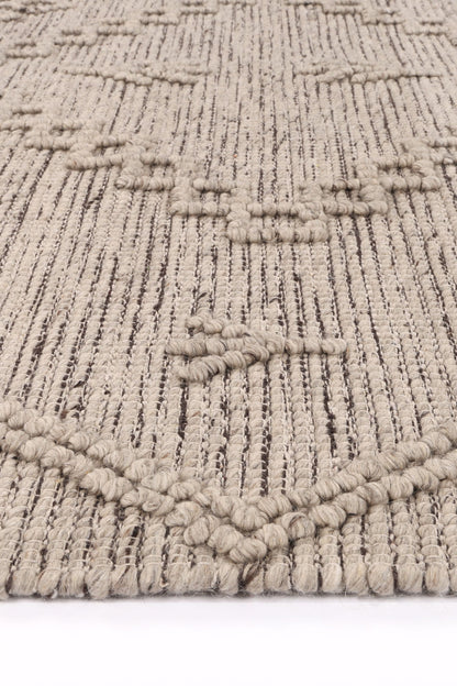Colorful tribal wool rug for kids room with no tassels, size 200x290, playful design.