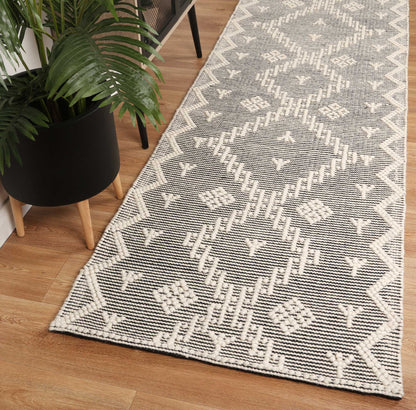 Colorful Goa Cream Tribal Wool Blend Rug 200x290cm for play area or bedroom decor.
