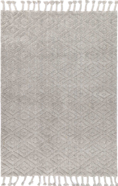 Grey Tribal Kids Area Rug made of Wool Blend, sized 240x330cm for cozy playrooms.