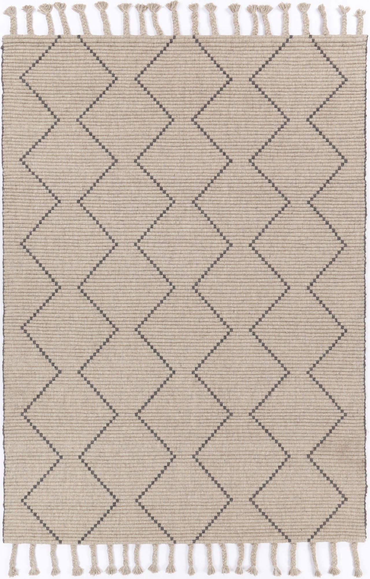 Geometric tribal rug in wool blend for kids room decor, 300x400cm - vibrant pattern.