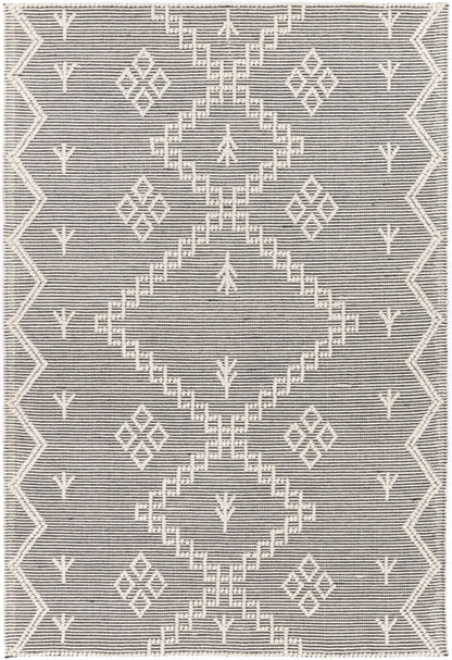 Kid-friendly wool rug with tribal geometric design in cream, 300x400cm, perfect for kids rooms.