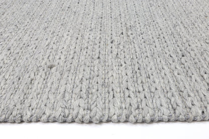 Harlow Grey Wool Blend Tribal Rug 160x230cm, ideal for childrens playrooms with tribal design.