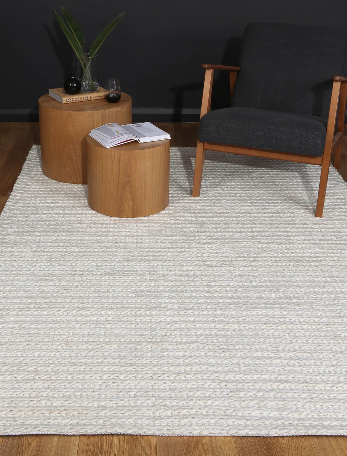 White wool blend tribal rug, 160x230cm. Soft, durable design perfect for childrens playroom or bedroom.