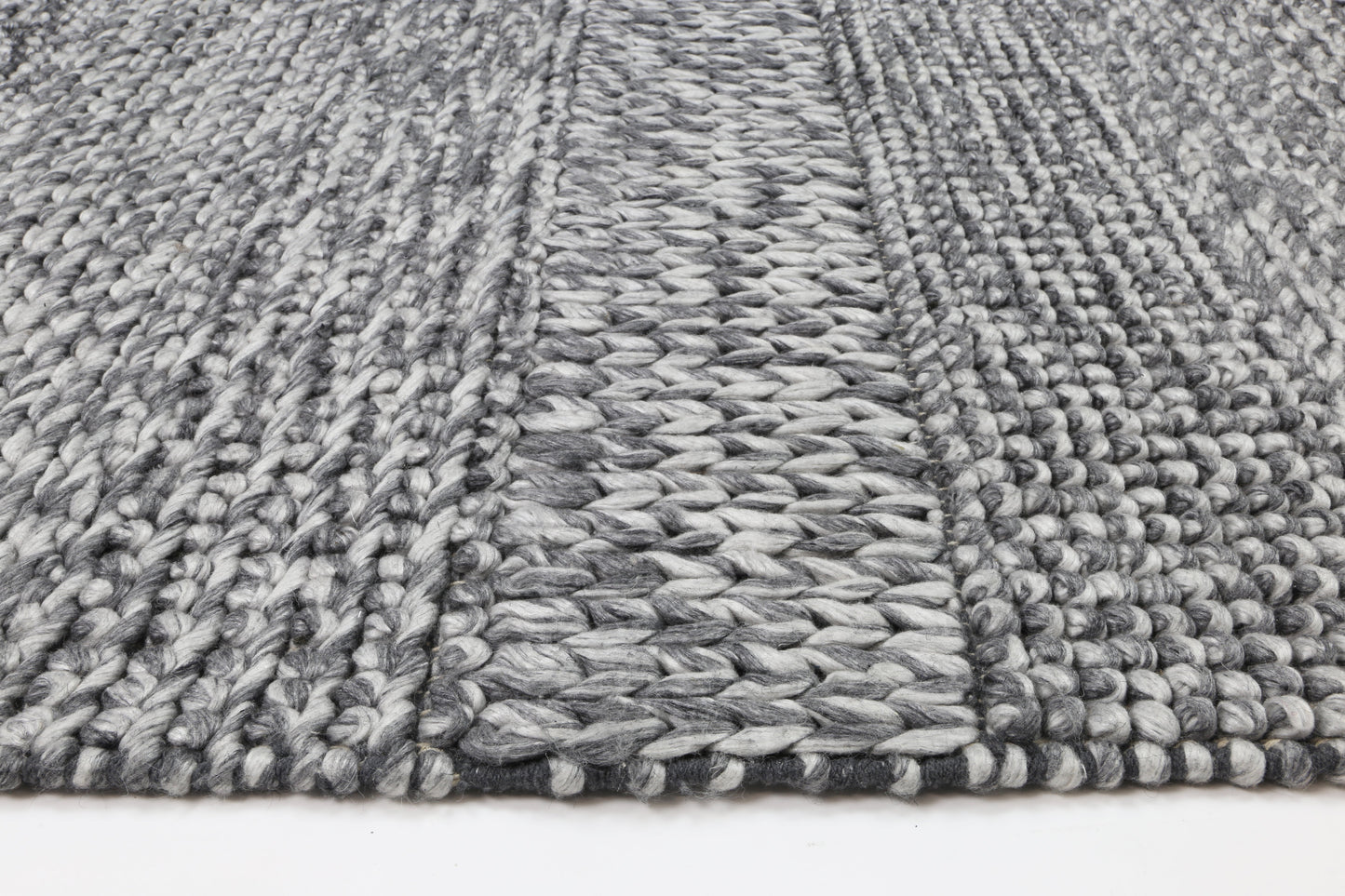 Wool blend tribal rug in Harlow Grace Charcoal 200x290cm, ideal for kids bedroom decor.