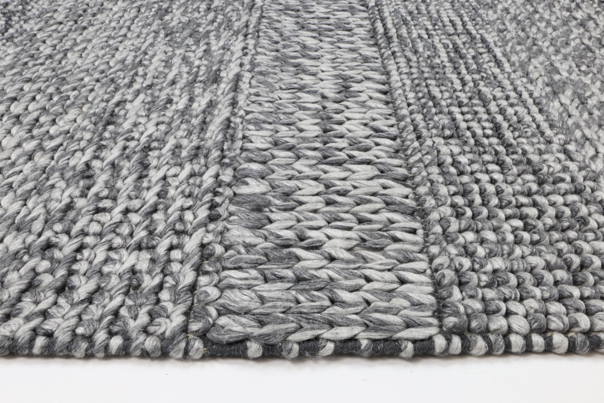 Wool blend tribal rug in Harlow Grace Charcoal 200x290cm, ideal for kids bedroom decor.