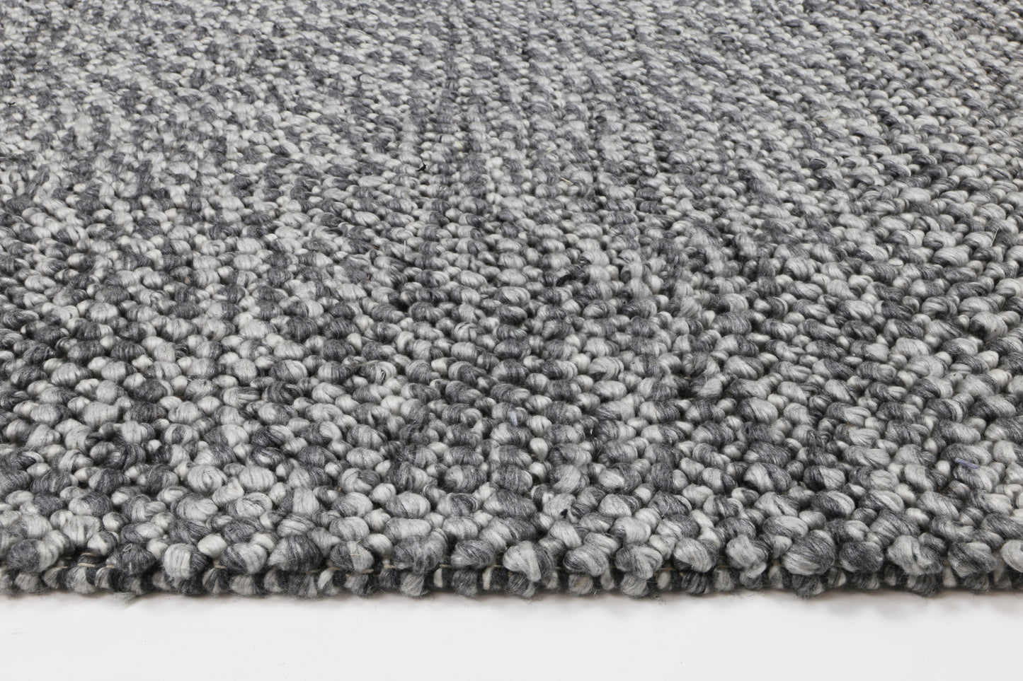 Charcoal tribal rug with wool blend texture, size 200x290cm, ideal for kids playrooms and bedrooms.