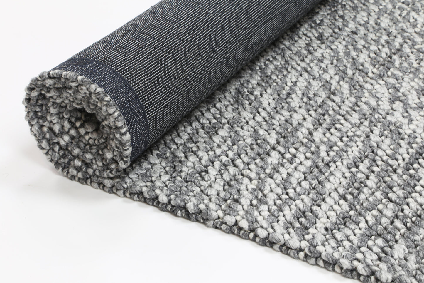 Harlow Textured Wool-Blend Tribal Rug in Charcoal, 200x290cm, adds cozy charm to kids rooms.