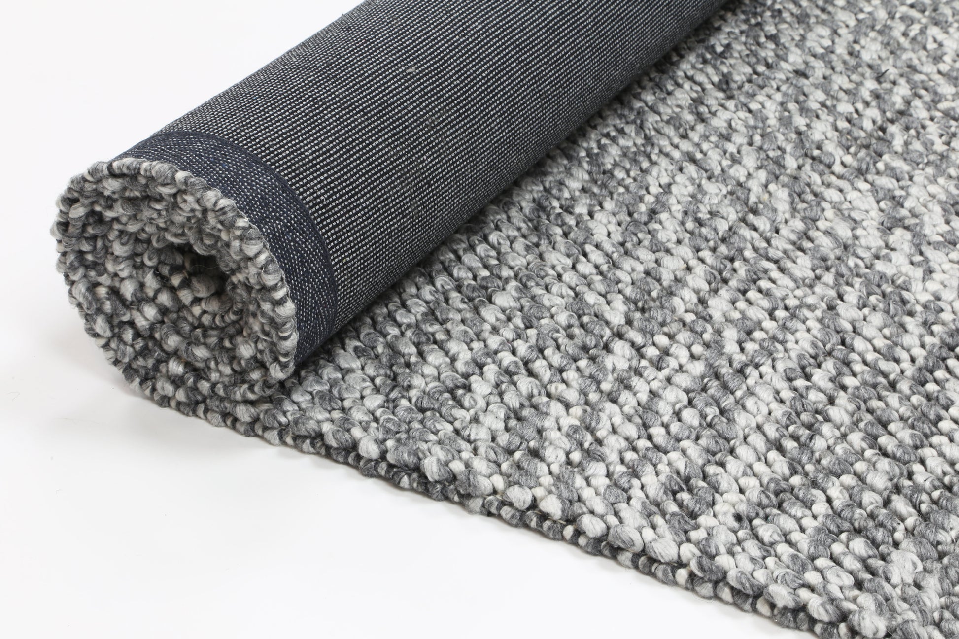 Harlow Textured Wool-Blend Tribal Rug in Charcoal, 200x290cm, adds cozy charm to kids rooms.