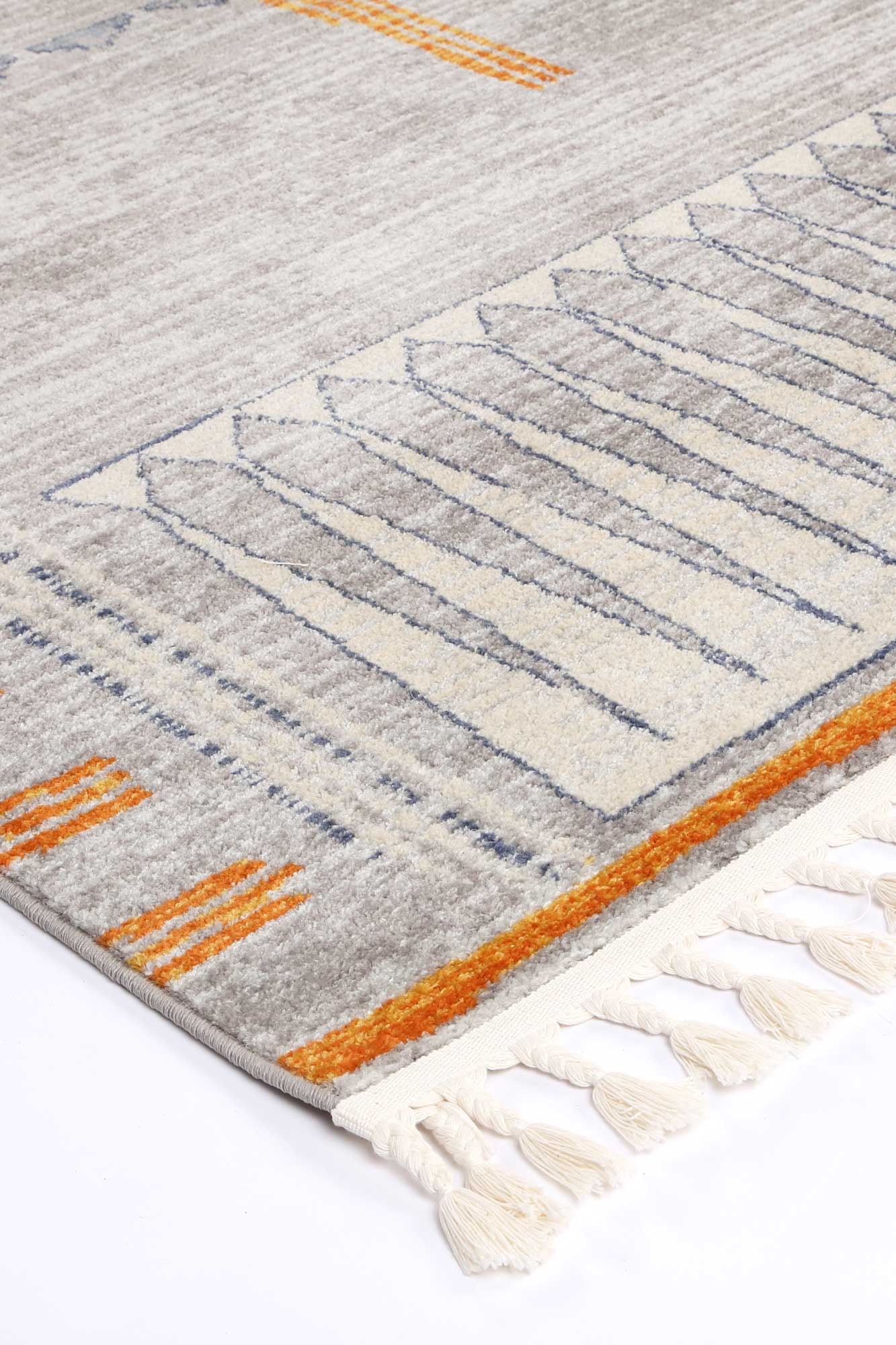 Inca Tribal Grey Area Rug 160x230cm - Machine-Made Turkey, ideal for playful childrens spaces.