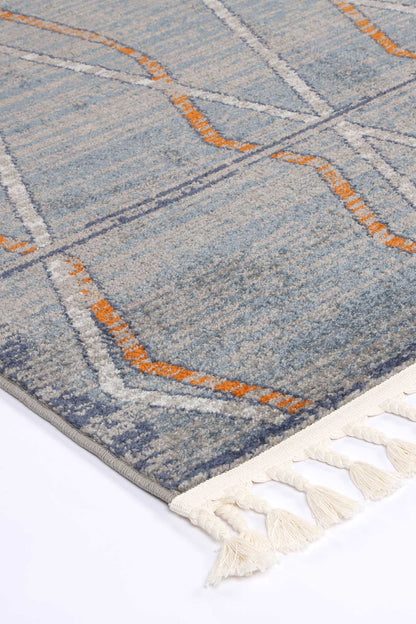 Inca Blue Tribal Geometric Rug 160x230cm for Kids Room Decor - Fun and stylish design.