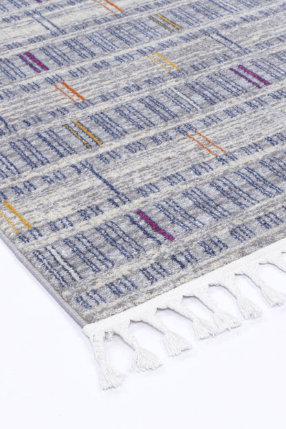 Inca Grey Geometric Tribal Rug, 160x230cm, ideal for adding kid-friendly charm to rooms.