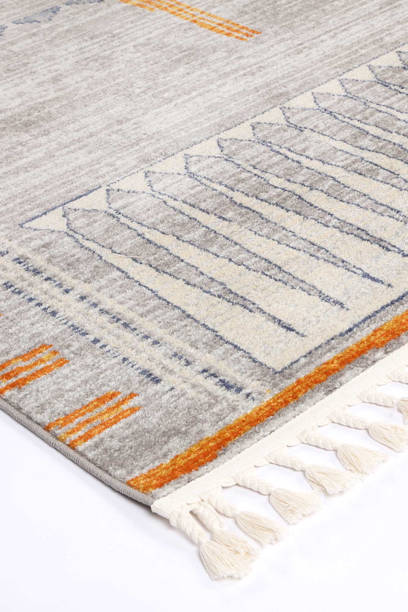 Inca Grey Tribal Pattern Area Rug 200x290cm for childrens room with playful design.
