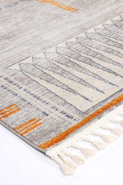 Inca Grey Tribal Pattern Area Rug 200x290cm for childrens room with playful design.
