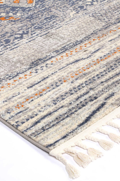Inca Tribal Geometric Black Grey Rug 200x290cm - Stylish and durable rug for kids rooms