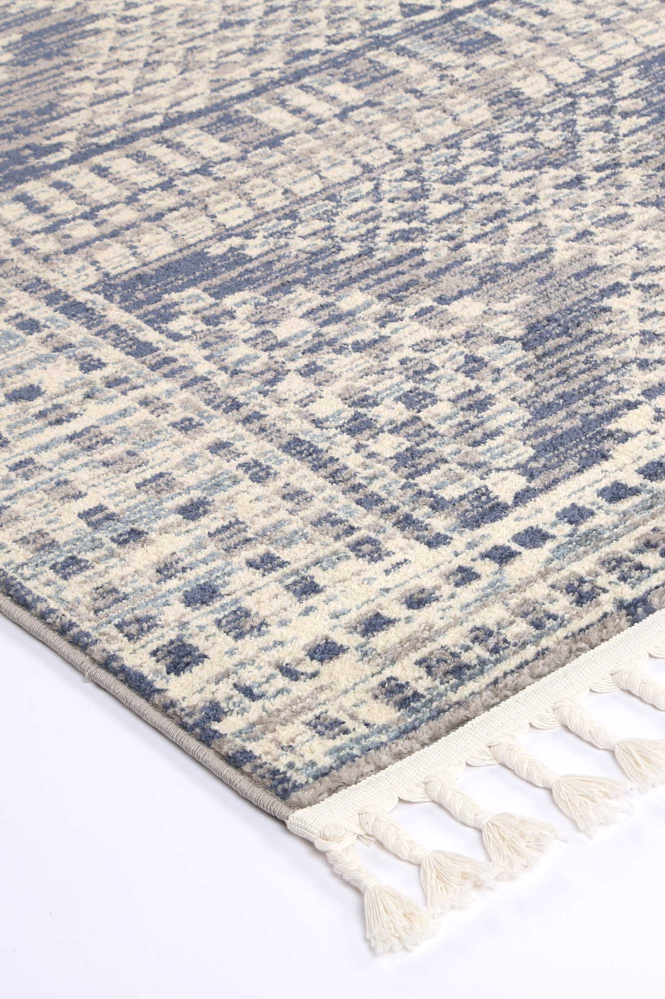 Inca Grey Tribal Geometric Rug, 200x290cm, ideal for kids room with playful design.