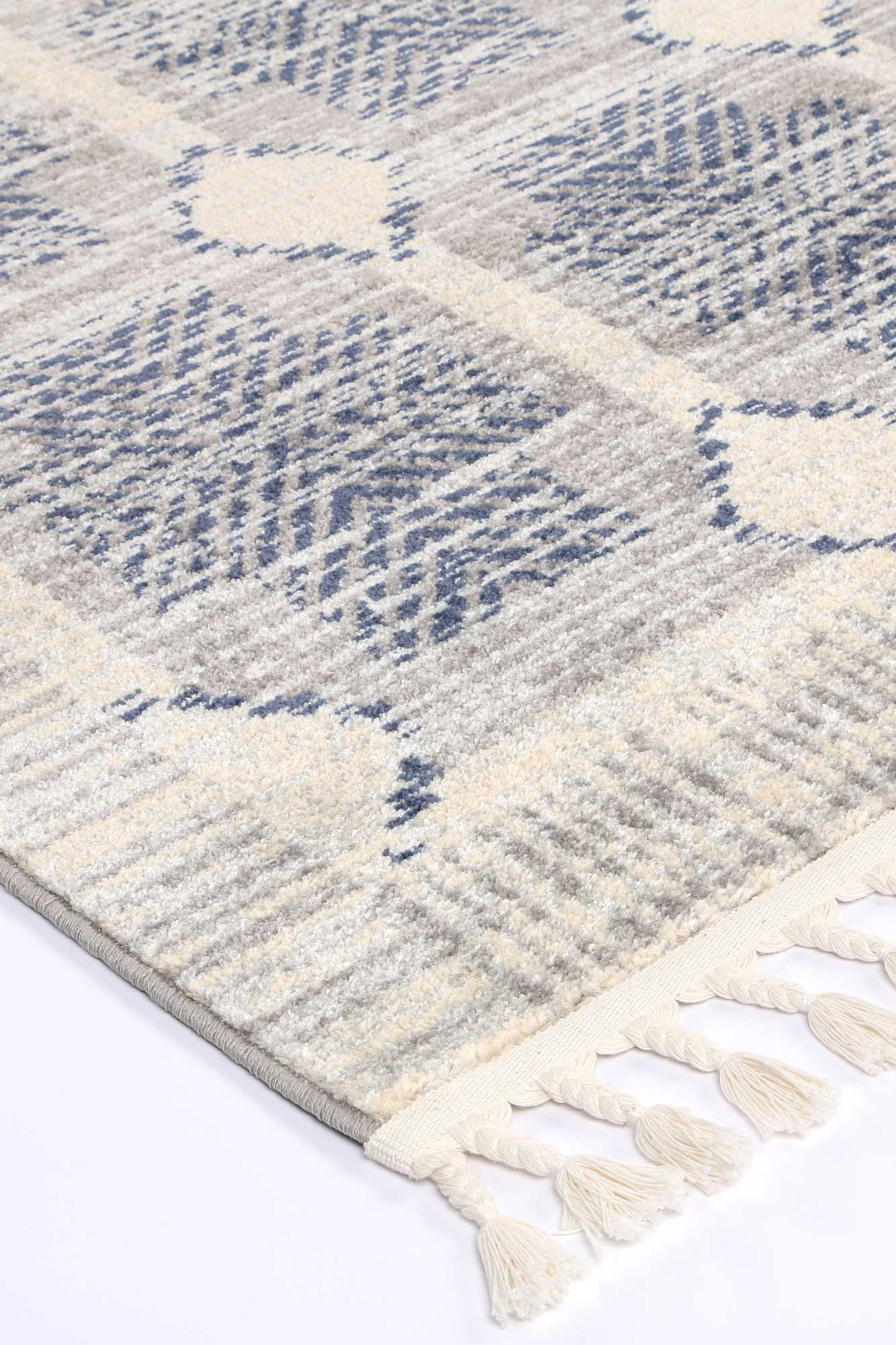 Grey Inca geometric area rug, 240x330cm, adds tribal flair to childrens bedroom or playroom.