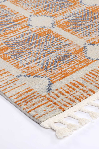 Inca Tribal Rust Area Rug with Kid-Friendly Geometric Design, 240x330cm - Playful and Durable