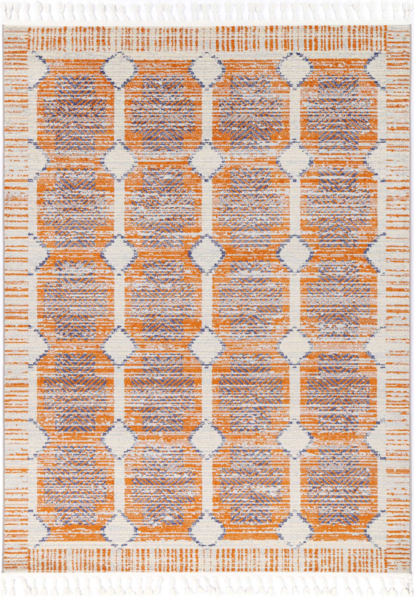 Inca Tribal Rust Area Rug | Vibrant geometric design, 240x330cm. Ideal for adding playfulness to childrens rooms.