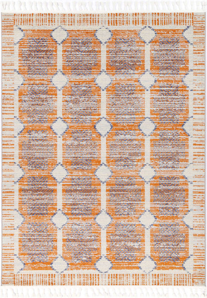 Inca Tribal Rust Area Rug | Vibrant geometric design, 240x330cm. Ideal for adding playfulness to childrens rooms.