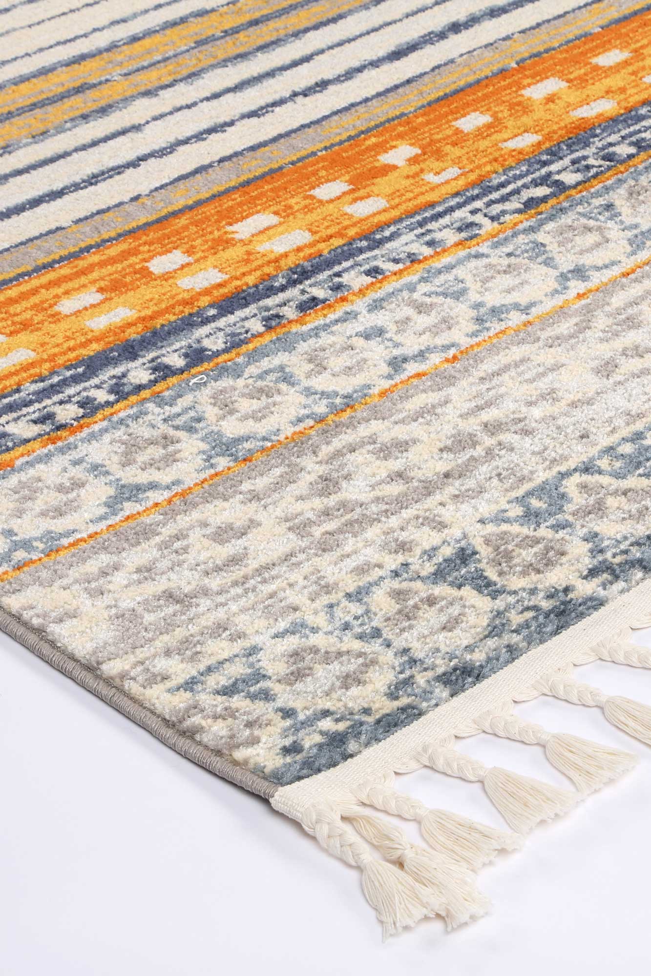 Inca Tribal Pattern Mustard Rug for Kids Room Decor, 240x330cm, vibrant colors, playful design.