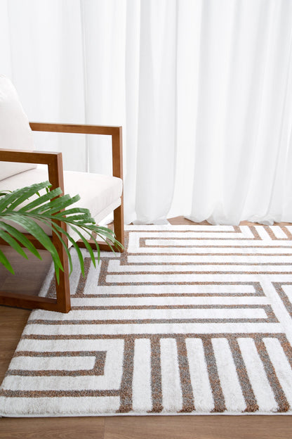 Soft and plush 2cm thick polyester rug, 120x170, designed for cozy childrens playrooms.