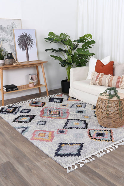 Soft Plush Moda Shag Rug featuring Moroccan design, perfect for cozy childrens play areas.