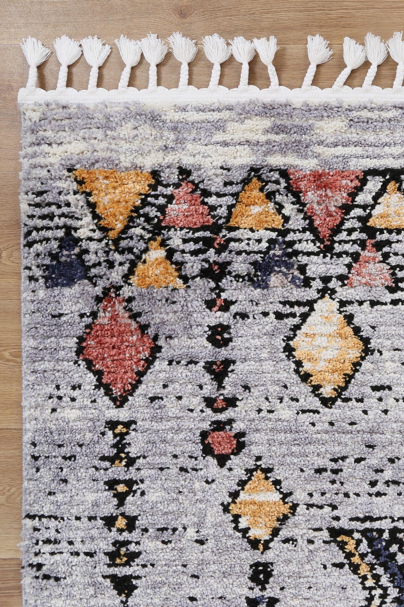 Soft Plush Shag Rug with Morocco Design for Kids Rooms, 200x290cm - Cozy, stylish, toddler-friendly