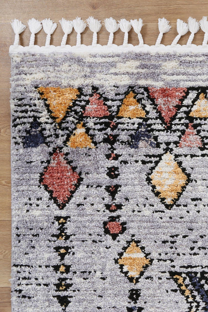 Soft Plush Shag Rug with Morocco Design for Kids Rooms, 200x290cm - Cozy, stylish, toddler-friendly