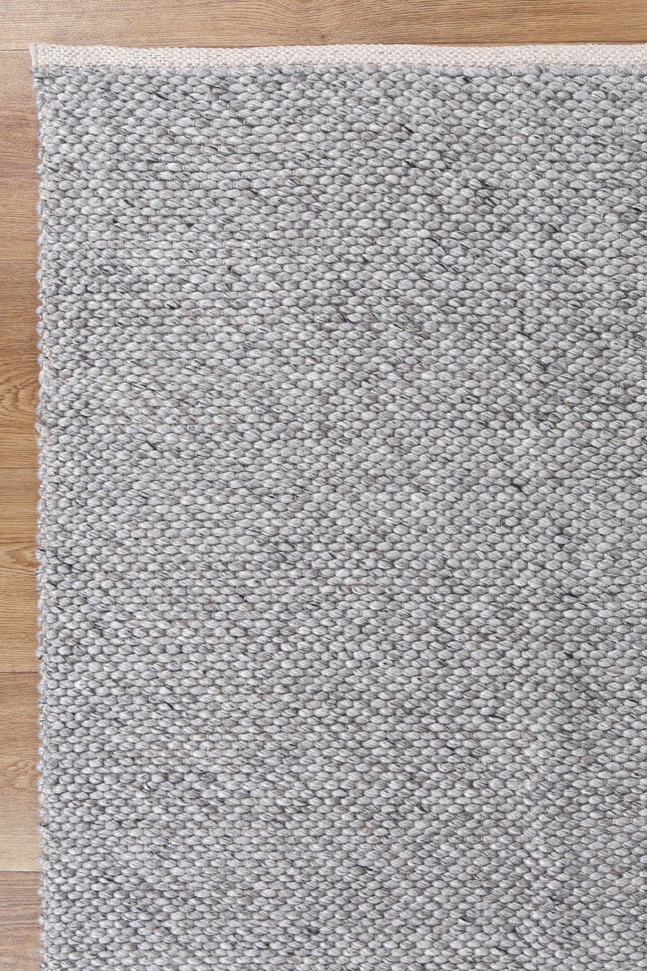 Grey hand-braided wool blend rug, 160x230cm - Perfect for adding coziness to childrens rooms.