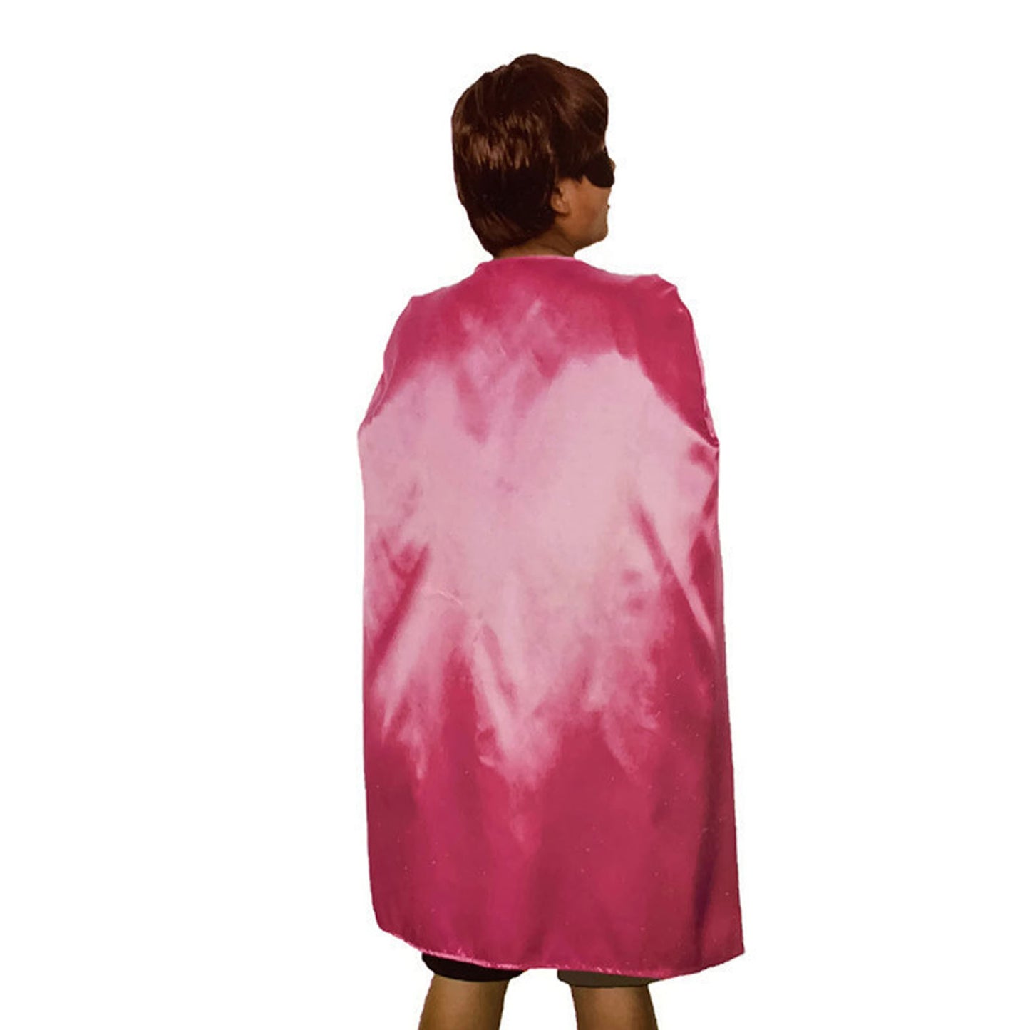 Hot pink medium cape for kids, perfect Halloween vampire costume accessory for spooky fun.