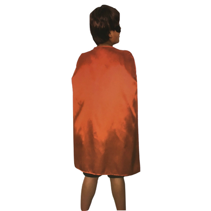 Medium red vampire cape for kids, ideal Halloween costume with classic design.