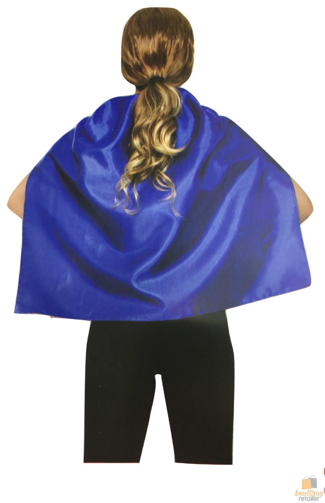 Kids blue short cape costume for vampire theme school events, ideal for childrens play.