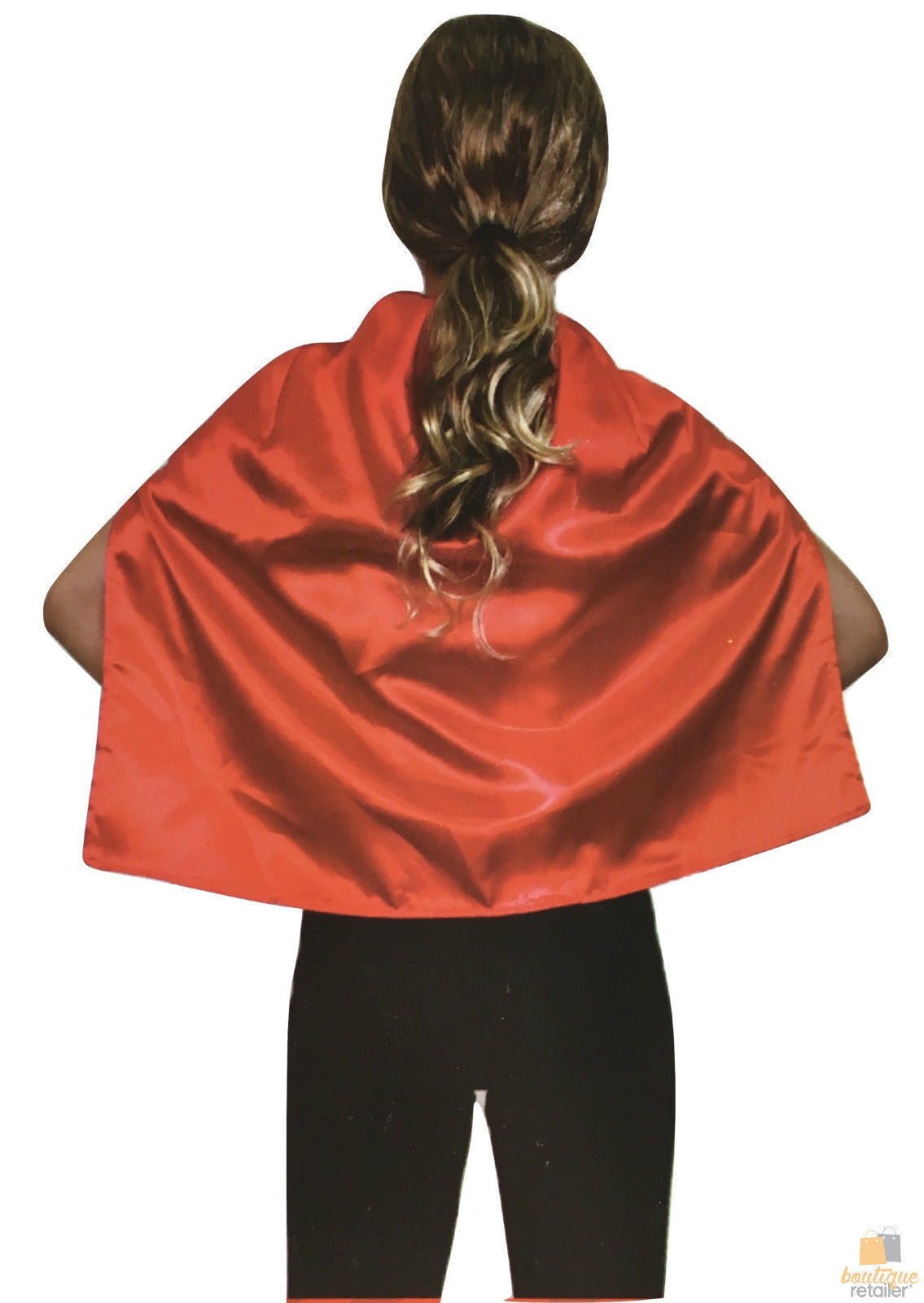 Red short cape for kids costume - perfect for vampire or school events.