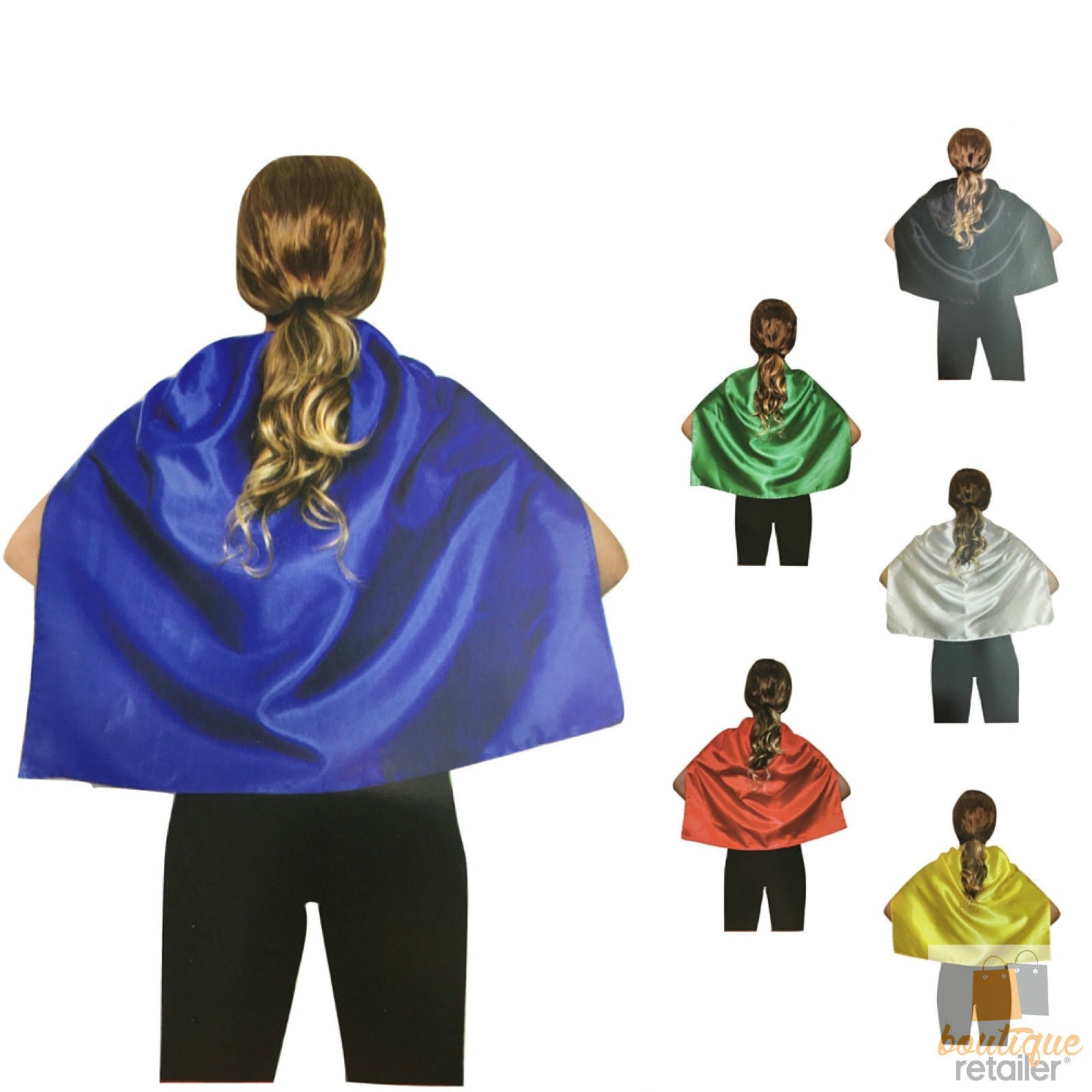 Yellow kids short cape for costumes and school events, perfect for playtime fun.