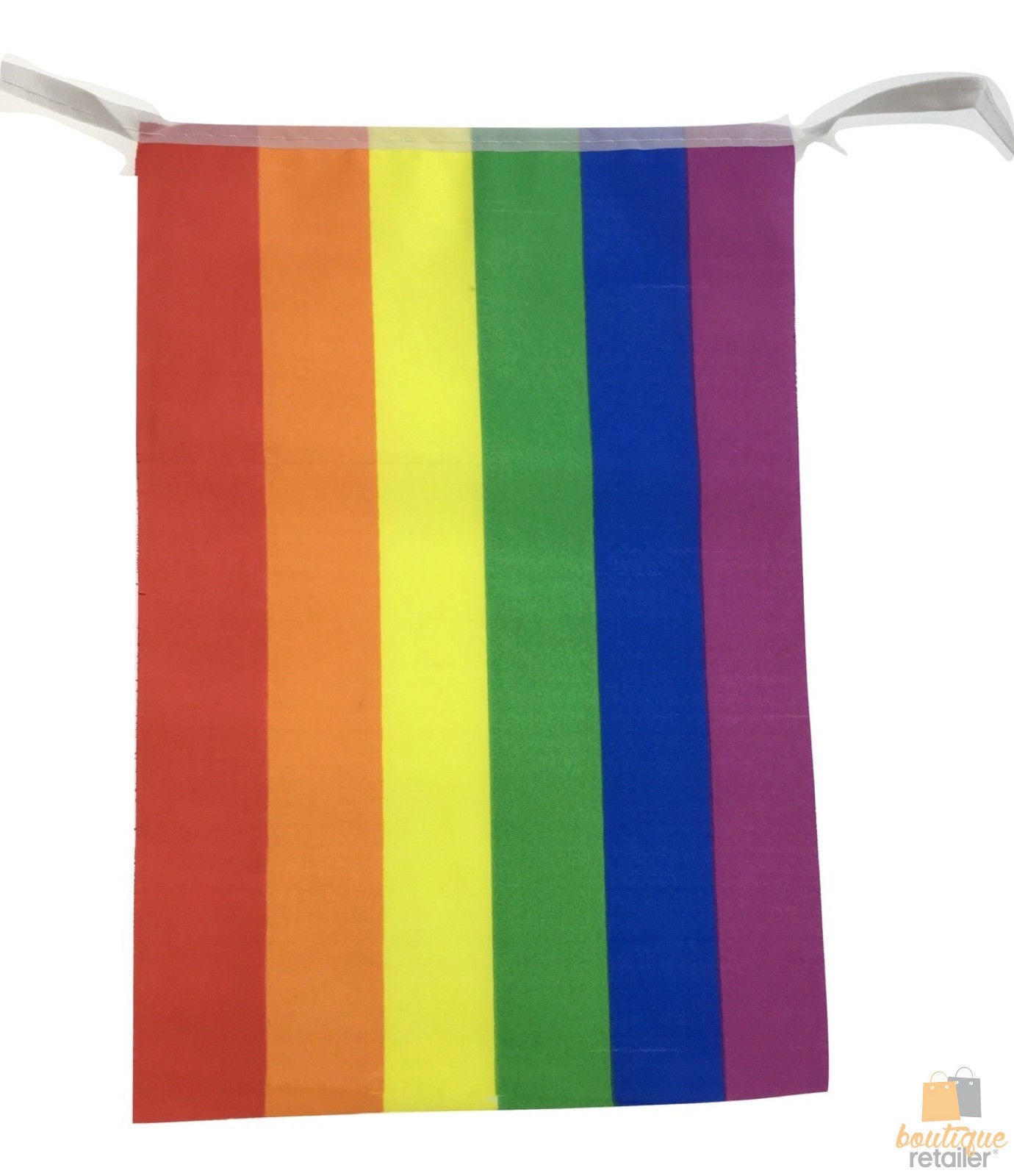 Colorful 3.6m rainbow bunting flags for birthday parties, festive home decorations for children.