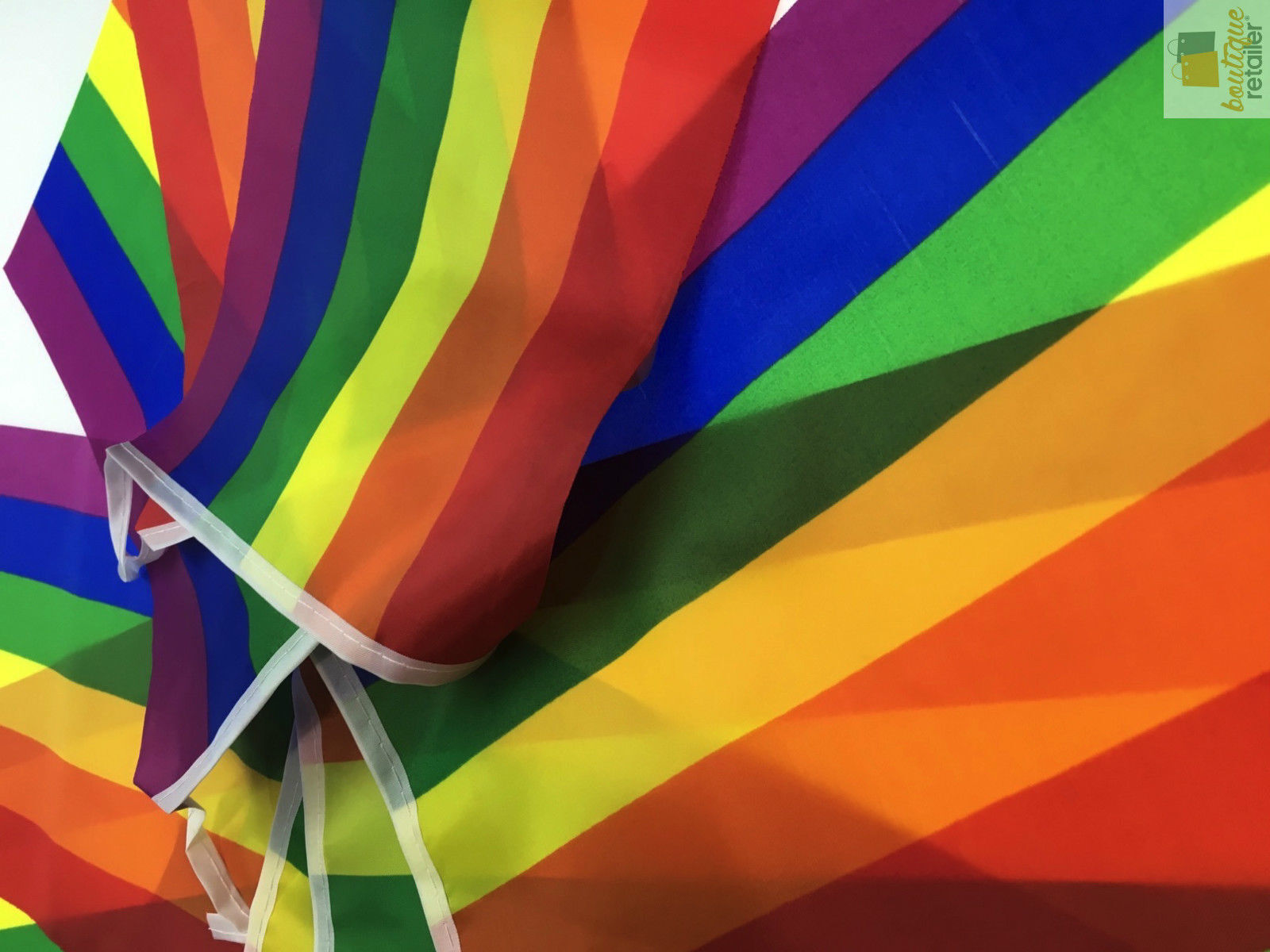 Colorful 3.6m rainbow bunting flags for childrens birthday parties, ideal home decoration.