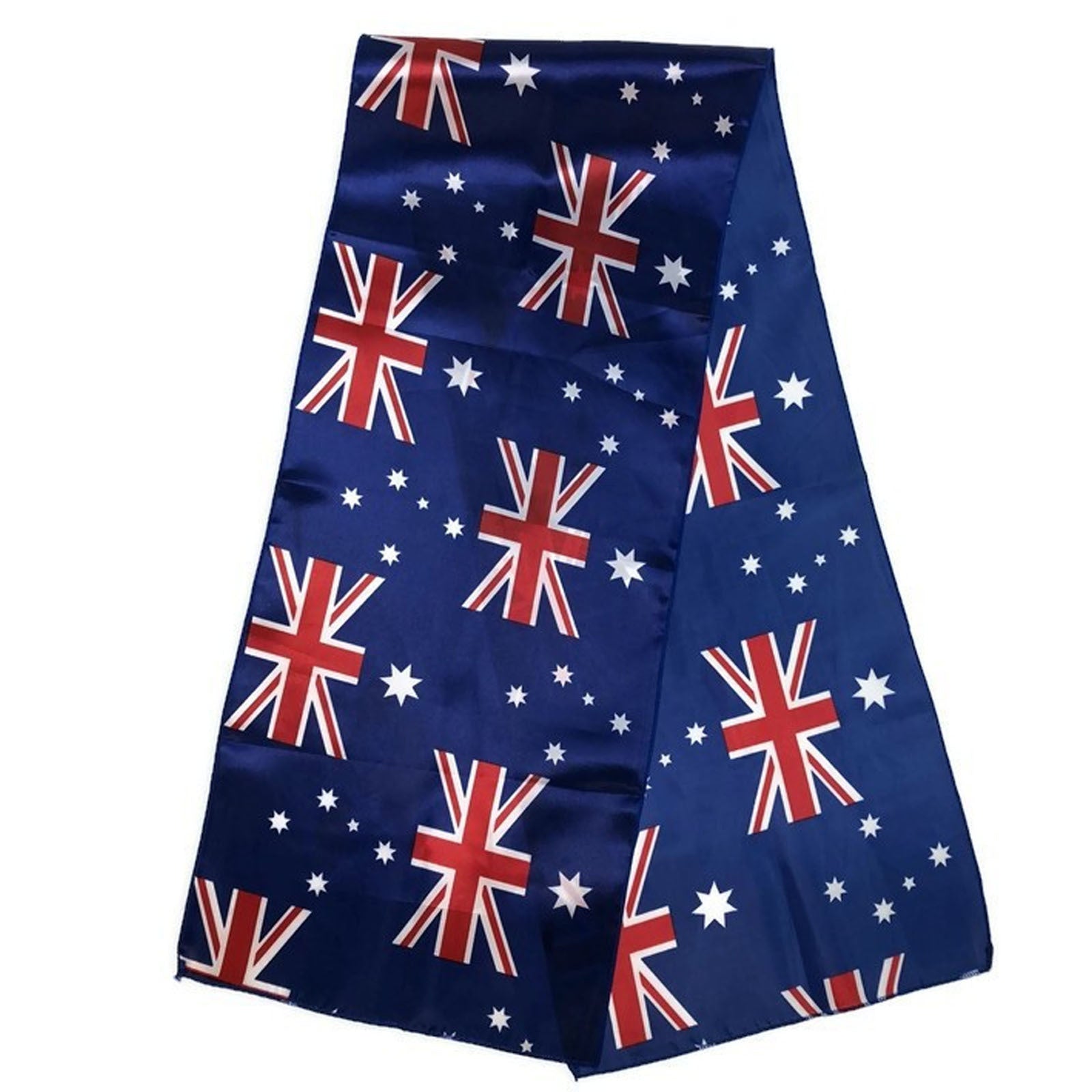 Kids patriotic Australian flag scarf, 150cm accessory for costumes, playtime, and school projects.