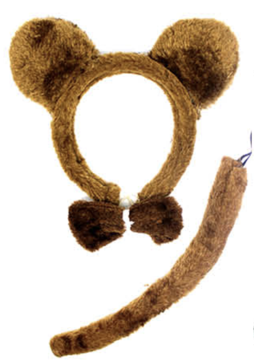 Cute brown bear costume set, ideal for kids Halloween party and imaginative play at home.