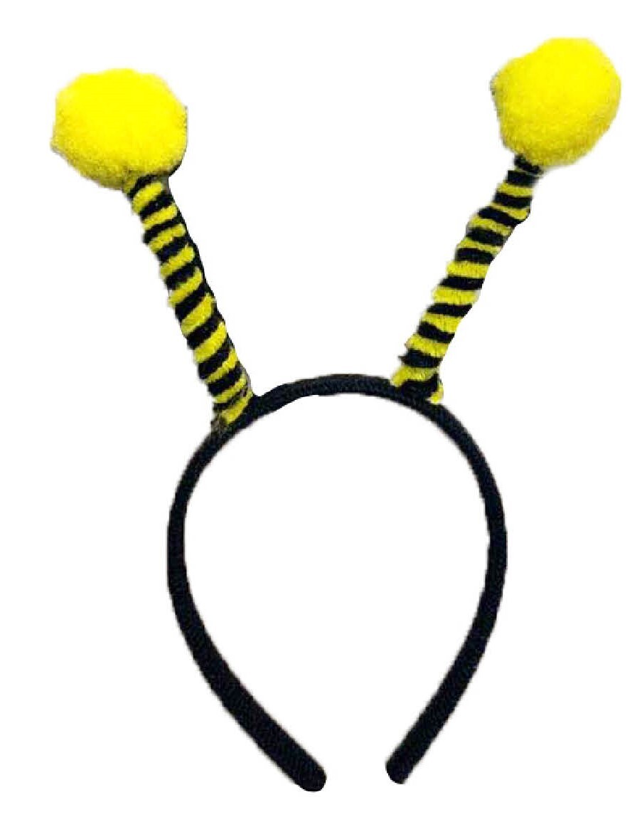 Fluffy bumble bee headband for kids costume playtime, ideal for home dress-up fun.