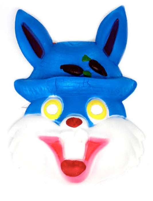 Realistic rabbit face mask for Halloween, suitable for kids & adults, perfect for dress-up.