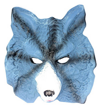 Wolf animal face mask perfect for Halloween costumes for kids and adults.