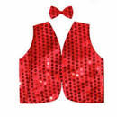 Kids red sequin vest and bow tie set, perfect for 80s party costumes.