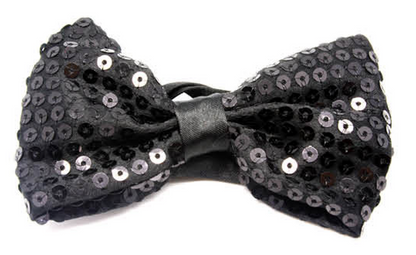 Sparkling sequin bow tie adds festive touch to kids costumes and party outfits.