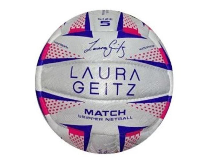 Official Size 4 Laura Geitz Netball, hand sewn, waterproof, perfect for children at home.