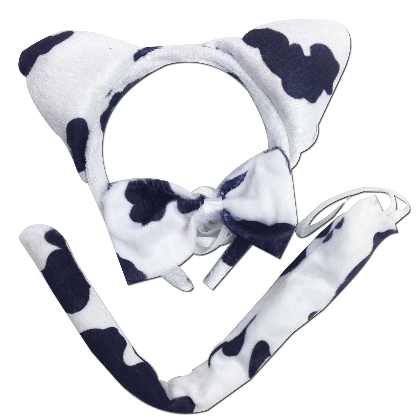 Dairy cow costume set for kids - 3pc dress-up kit for imaginative play at home.