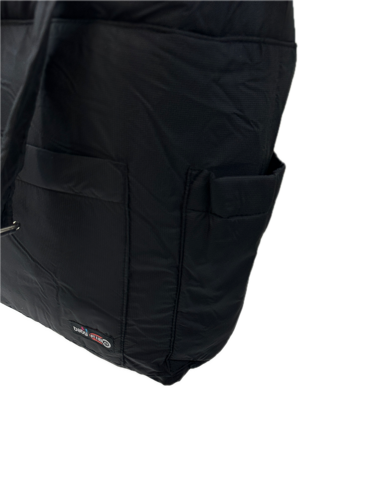 Black baby nappy bag with changing mat for convenient travel and storage by mummies.